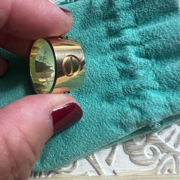 Cartier 18K Yellow GoldWide 11mm Large LOVE Ring size 58 (8.25) Box Cert EUC! - Picture 7 of 16